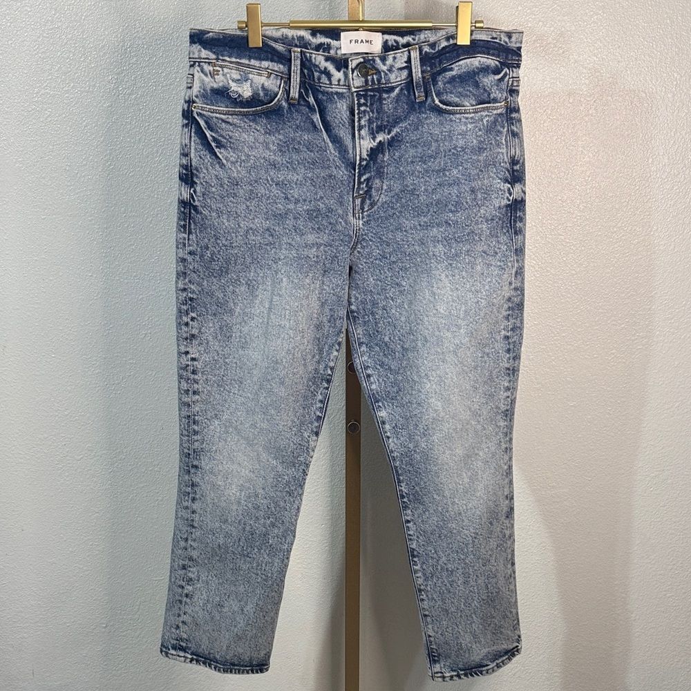 FRAME Le High Straight Jeans Lombard Wash Size 31